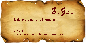Babocsay Zsigmond névjegykártya