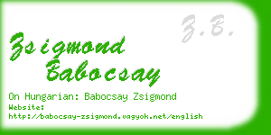 zsigmond babocsay business card